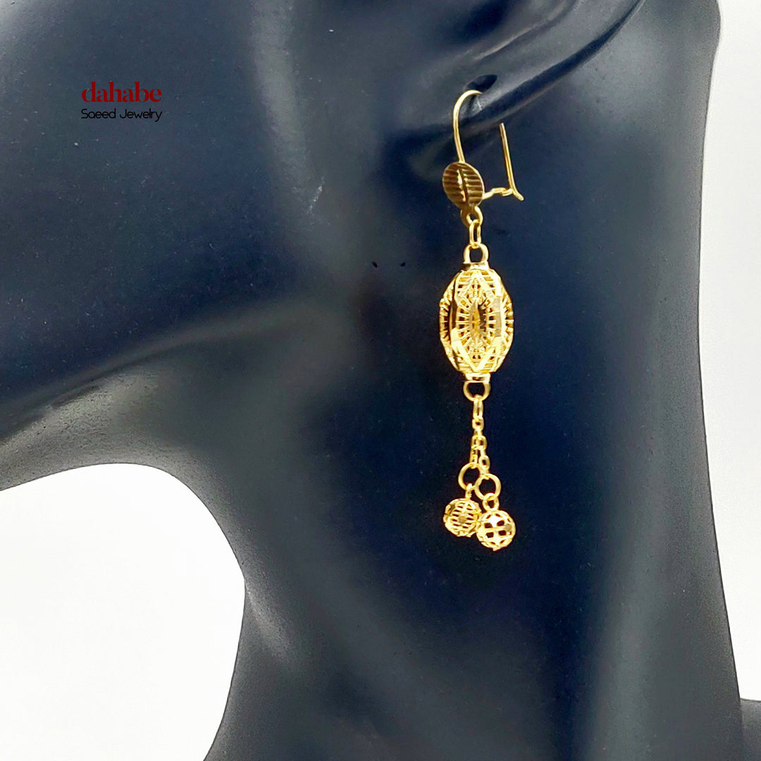 Deluxe Shankle Earrings Made of 21K Gold by Saeed Jewelry 