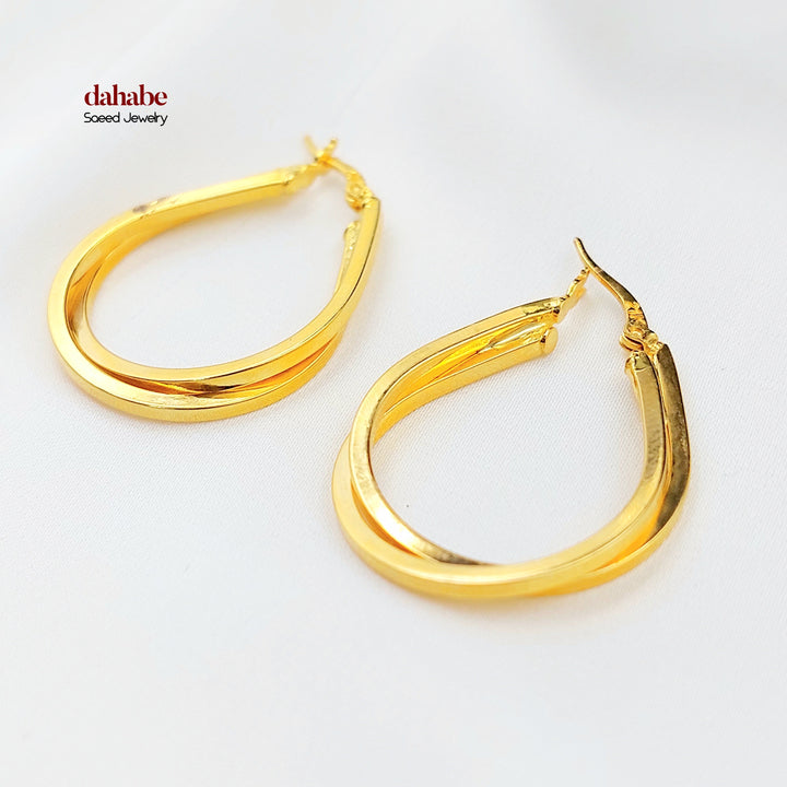 Deluxe Hoop Earrings Made of 21K Gold by Saeed Jewelry 
