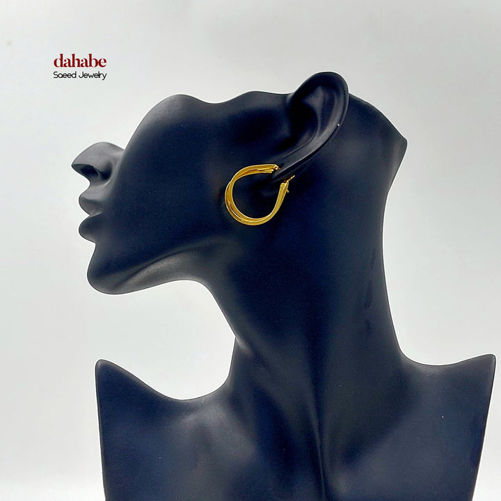 Deluxe Hoop Earrings Made of 21K Gold by Saeed Jewelry 