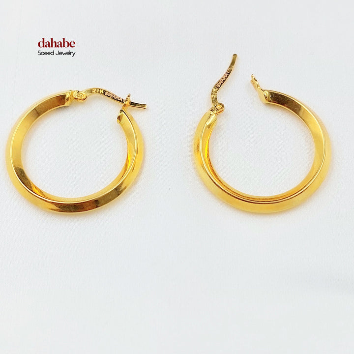 Deluxe Hoop Earrings Made of 21K Gold by Saeed Jewelry 