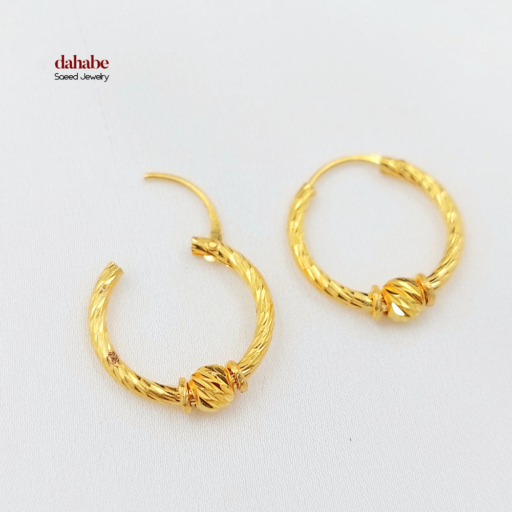 Dandash Hoop Earrings Made of 21K Gold by Saeed Jewelry 