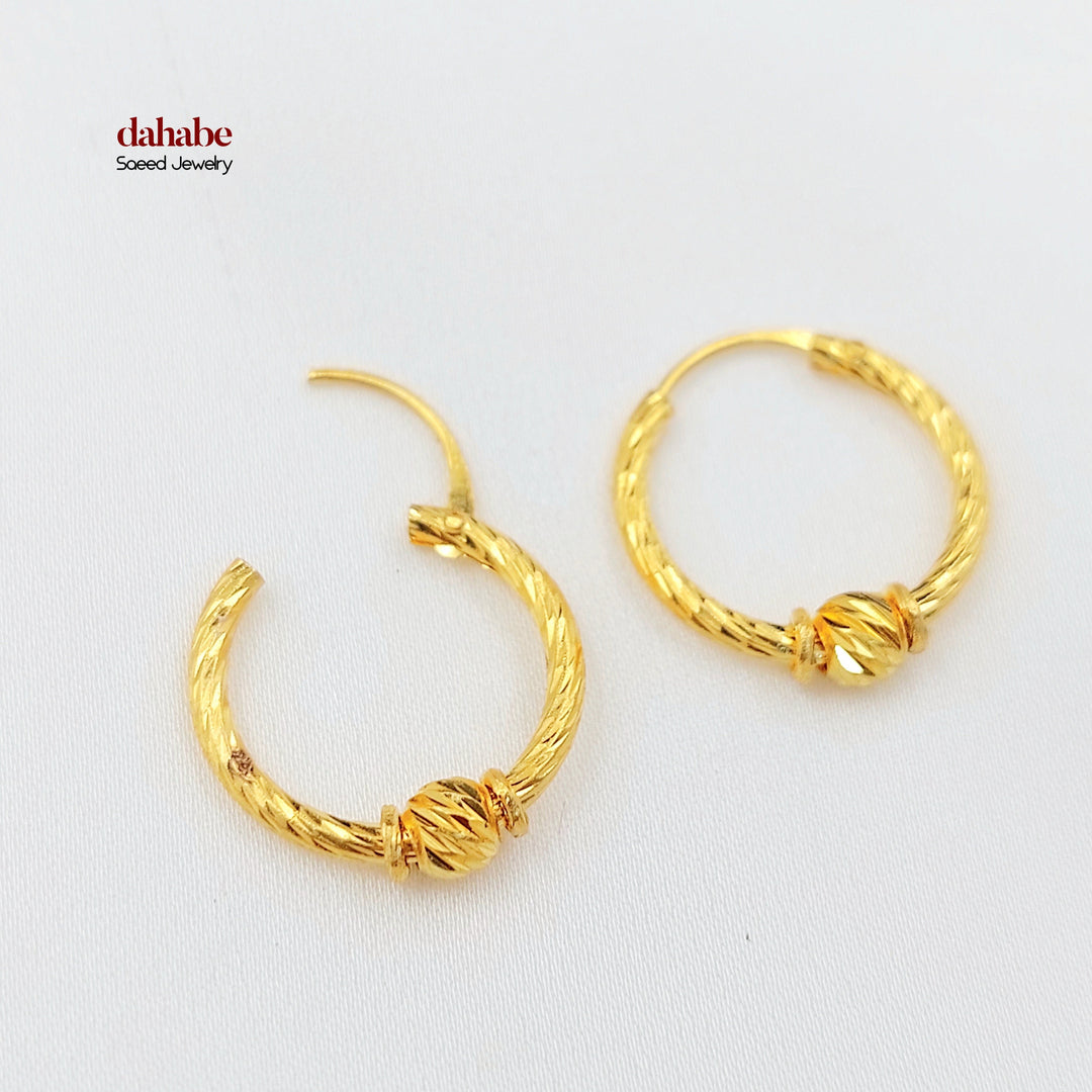 Dandash Hoop Earrings Made of 21K Gold by Saeed Jewelry 