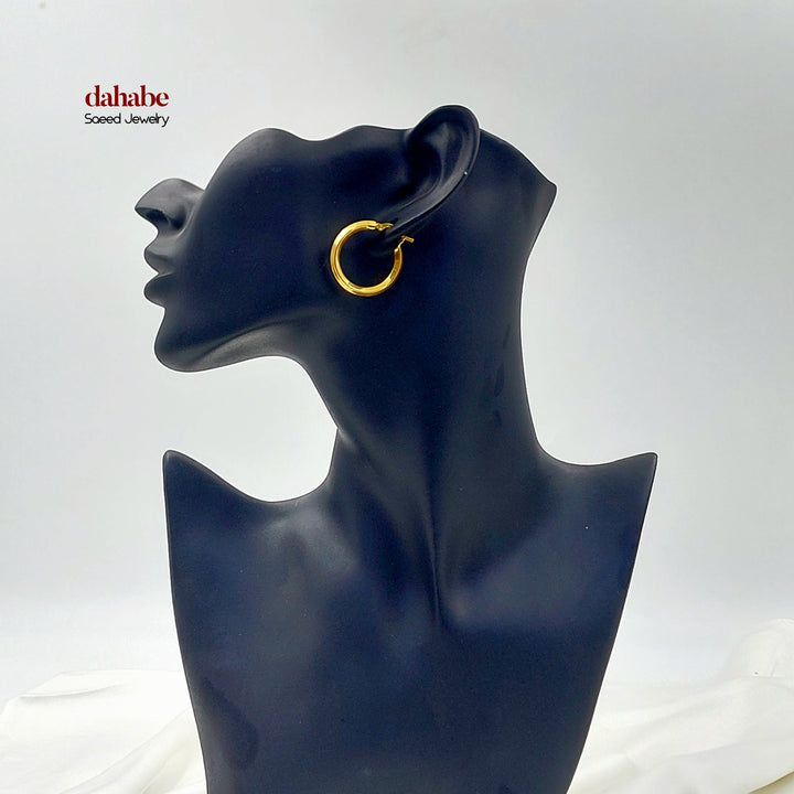 Deluxe Hoop Earrings Made of 21K Gold by Saeed Jewelry 