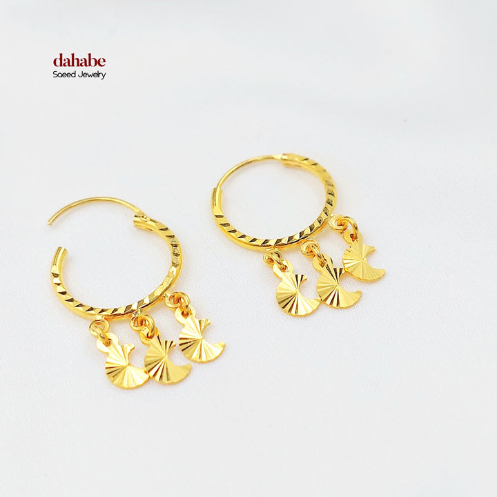 Dandash Hoop Earrings Made of 21K Gold by Saeed Jewelry 