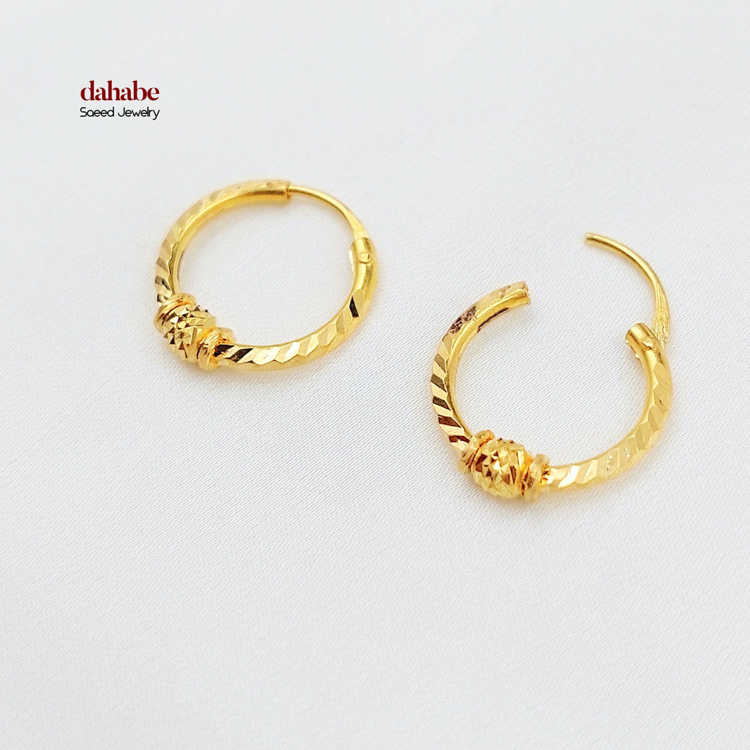 Dandash Hoop Earrings Made of 21K Gold by Saeed Jewelry 
