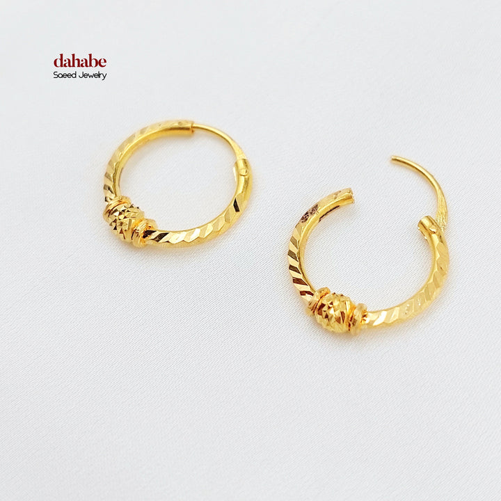 Dandash Hoop Earrings Made of 21K Gold by Saeed Jewelry 
