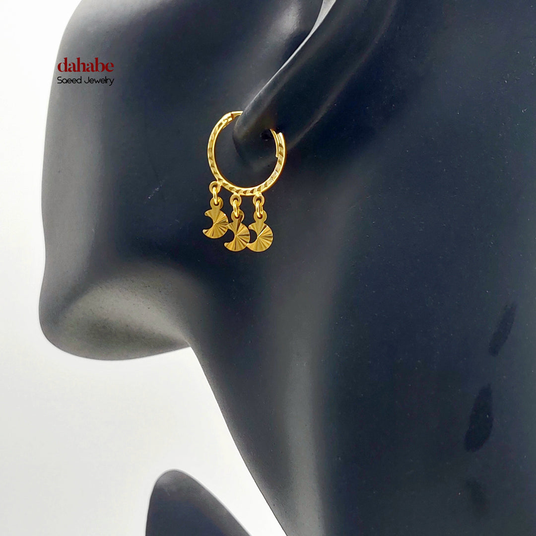 Dandash Hoop Earrings Made of 21K Gold by Saeed Jewelry 