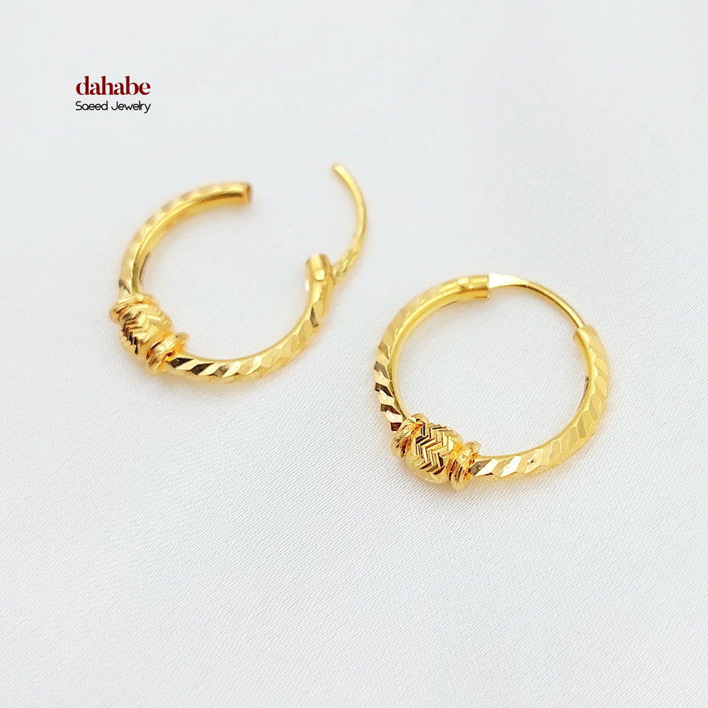 Dandash Hoop Earrings Made of 21K Gold by Saeed Jewelry 
