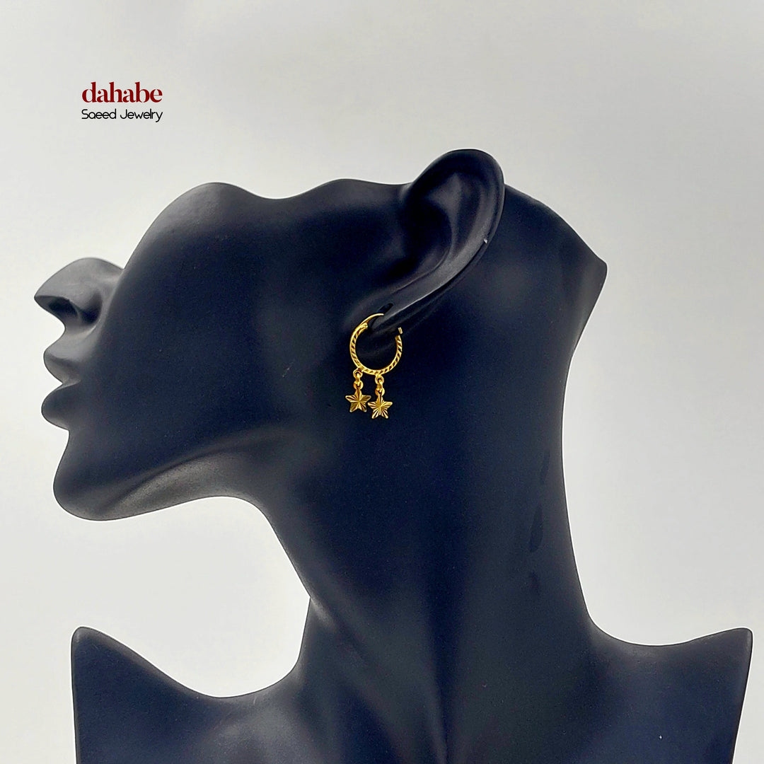 Dandash Hoop Earrings Made of 21K Gold by Saeed Jewelry 
