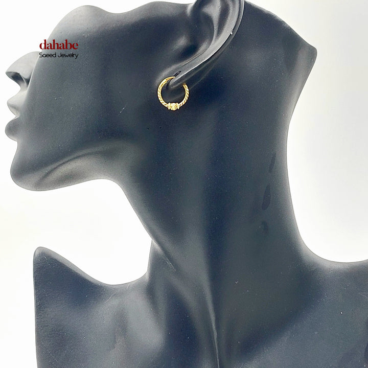 Dandash Hoop Earrings Made of 21K Gold by Saeed Jewelry 