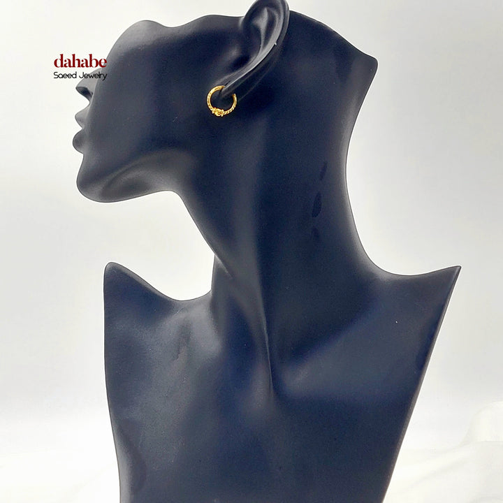 Dandash Hoop Earrings Made of 21K Gold by Saeed Jewelry 