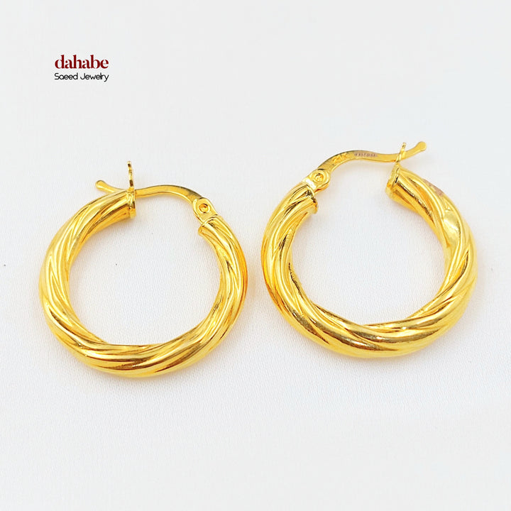 Deluxe Hoop Earrings Made of 21K Gold by Saeed Jewelry 