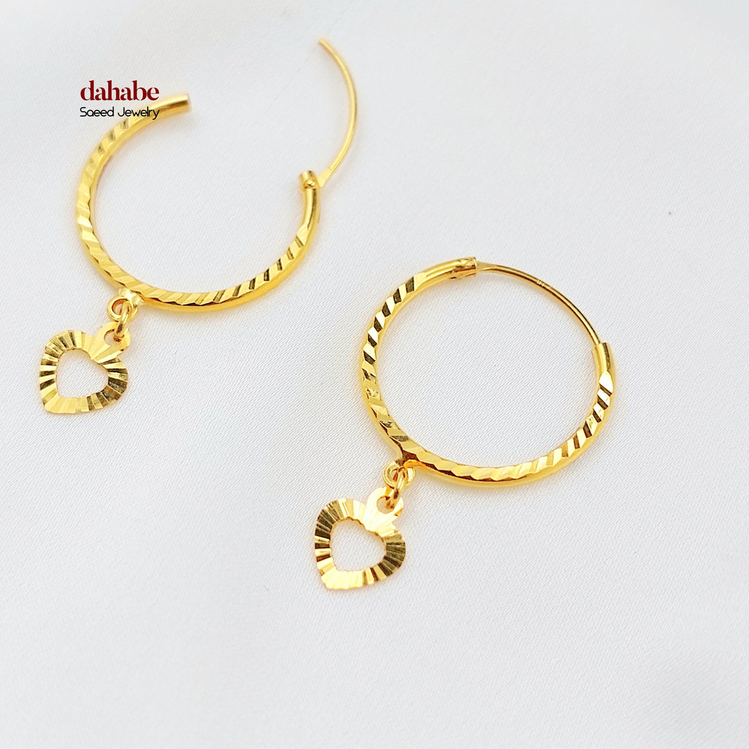 Dandash Hoop Earrings Made of 21K Gold by Saeed Jewelry 