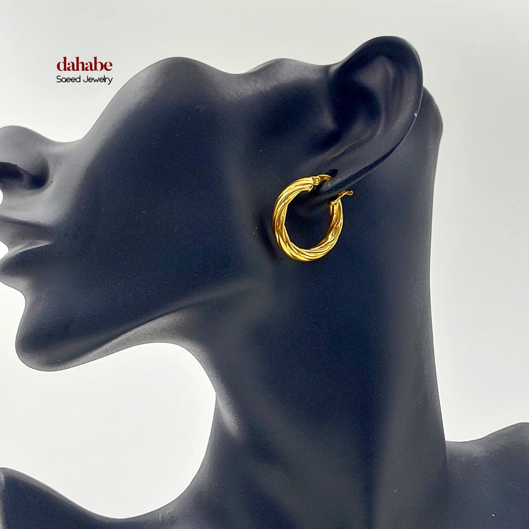 Deluxe Hoop Earrings Made of 21K Gold by Saeed Jewelry 