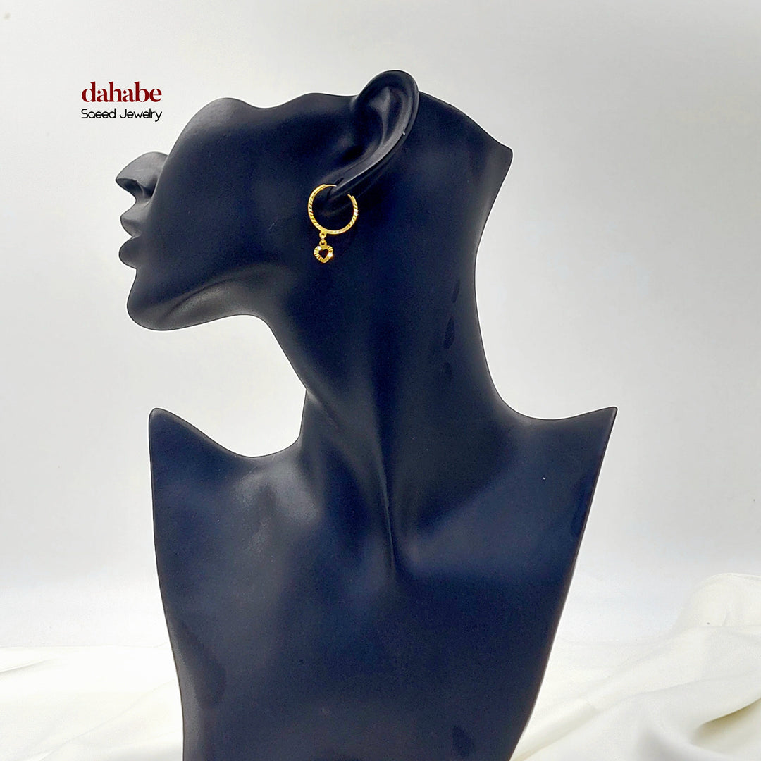 Dandash Hoop Earrings Made of 21K Gold by Saeed Jewelry 