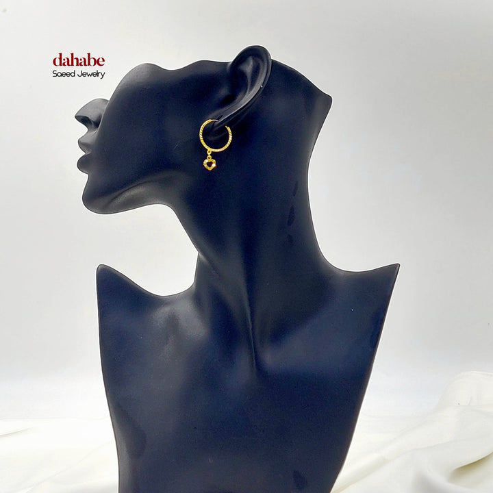 Dandash Hoop Earrings Made of 21K Gold by Saeed Jewelry 