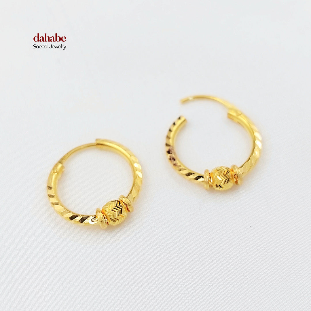Dandash Hoop Earrings Made of 21K Gold by Saeed Jewelry 