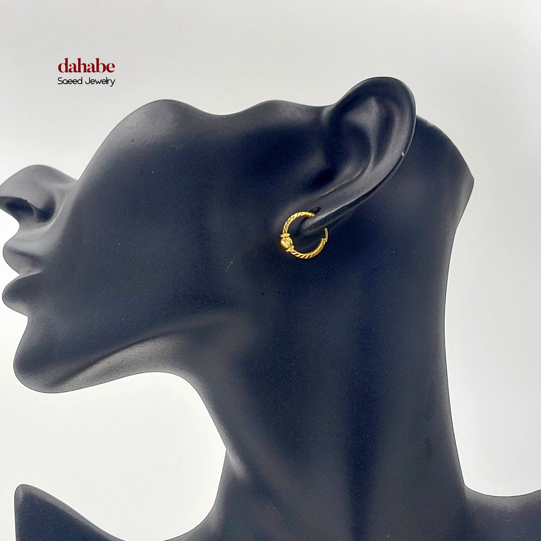 Dandash Hoop Earrings Made of 21K Gold by Saeed Jewelry 