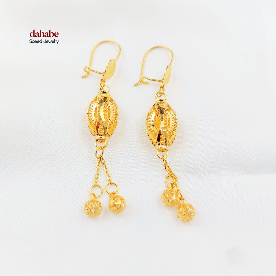 Deluxe Shankle Earrings Made of 21K Gold by Saeed Jewelry 