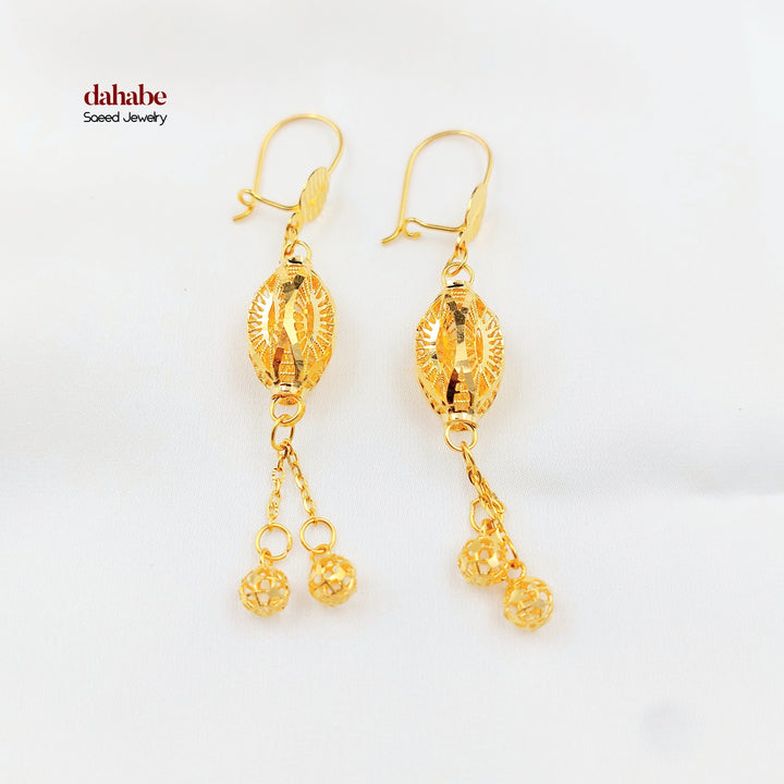 Deluxe Shankle Earrings Made of 21K Gold by Saeed Jewelry 