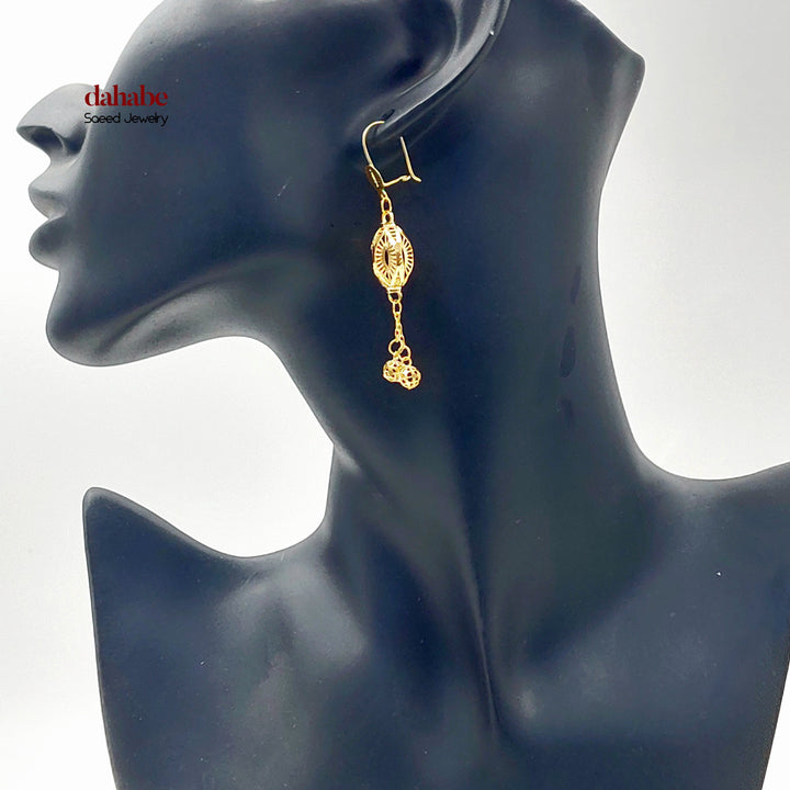 Deluxe Shankle Earrings Made of 21K Gold by Saeed Jewelry 
