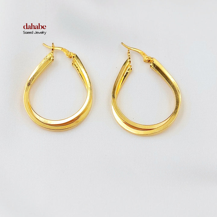 Deluxe Hoop Earrings Made of 21K Gold by Saeed Jewelry 
