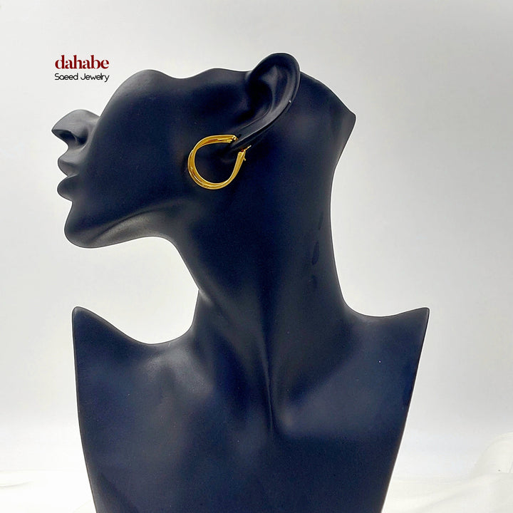 Deluxe Hoop Earrings Made of 21K Gold by Saeed Jewelry 