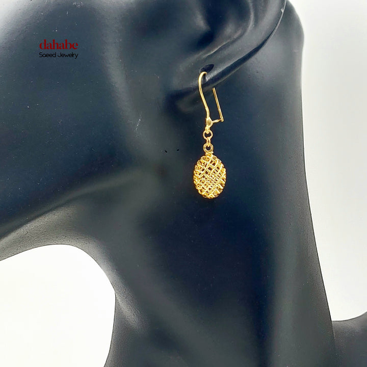 Deluxe Shankle Earrings Made of 21K Gold by Saeed Jewelry 