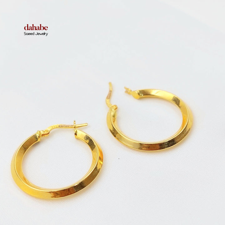 Deluxe Hoop Earrings Made of 21K Gold by Saeed Jewelry 