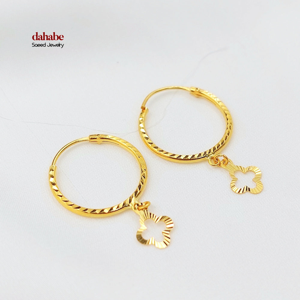 Dandash Hoop Earrings Made of 21K Gold by Saeed Jewelry 