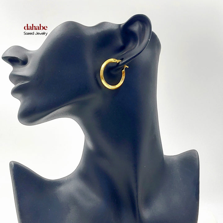 Deluxe Hoop Earrings Made of 21K Gold by Saeed Jewelry 