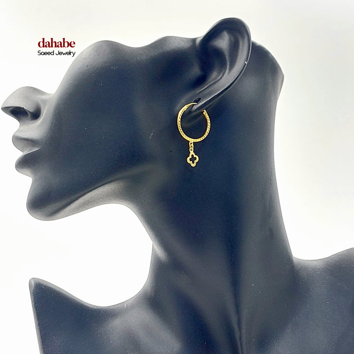 Dandash Hoop Earrings Made of 21K Gold by Saeed Jewelry 