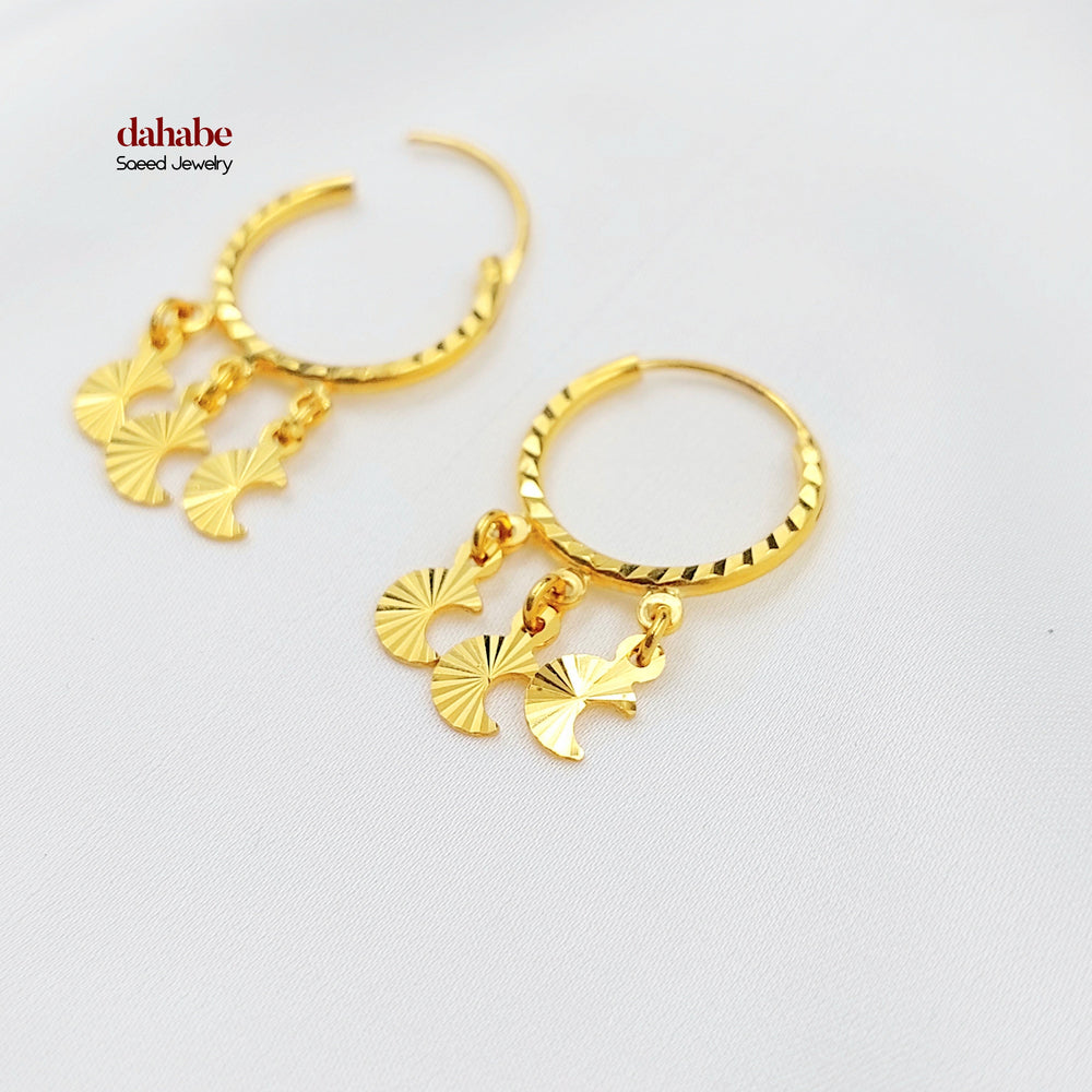 Dandash Hoop Earrings Made of 21K Gold by Saeed Jewelry 