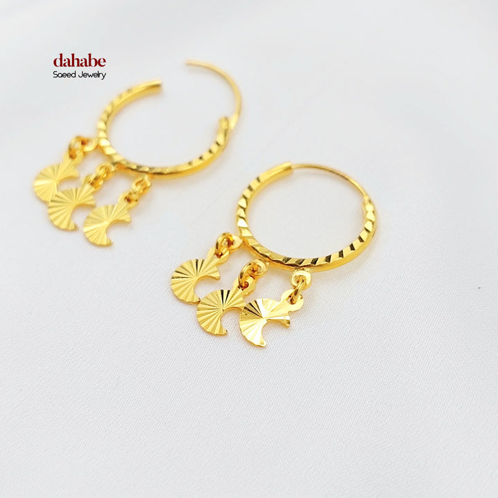 Dandash Hoop Earrings Made of 21K Gold by Saeed Jewelry 