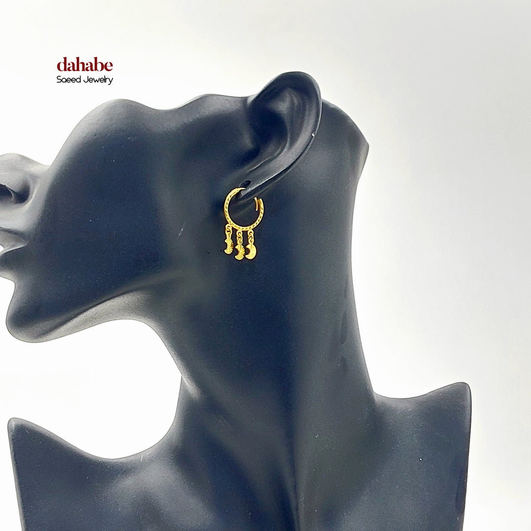 Dandash Hoop Earrings Made of 21K Gold by Saeed Jewelry 