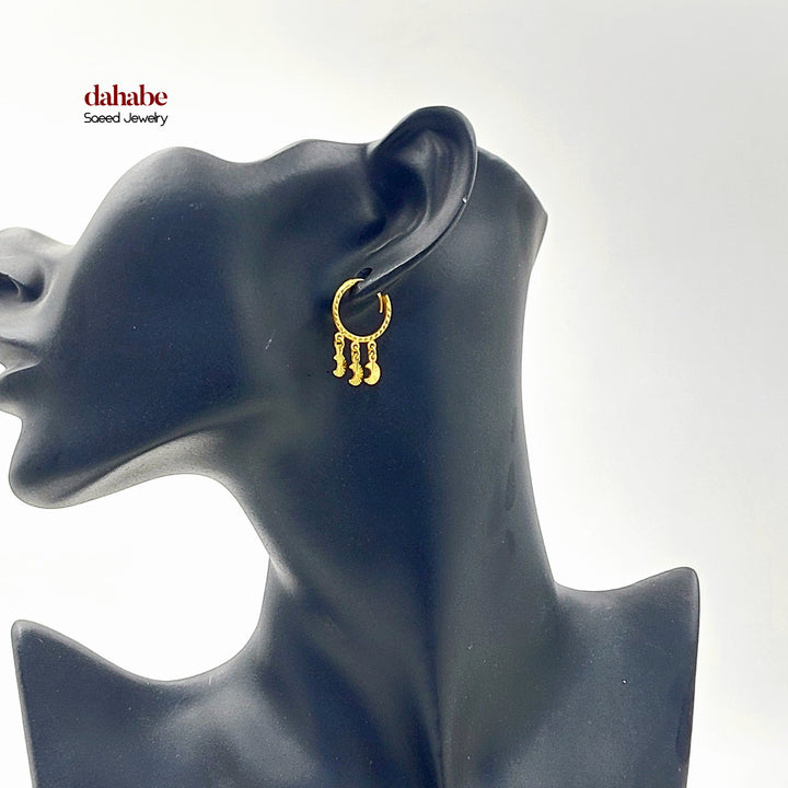 Dandash Hoop Earrings Made of 21K Gold by Saeed Jewelry 