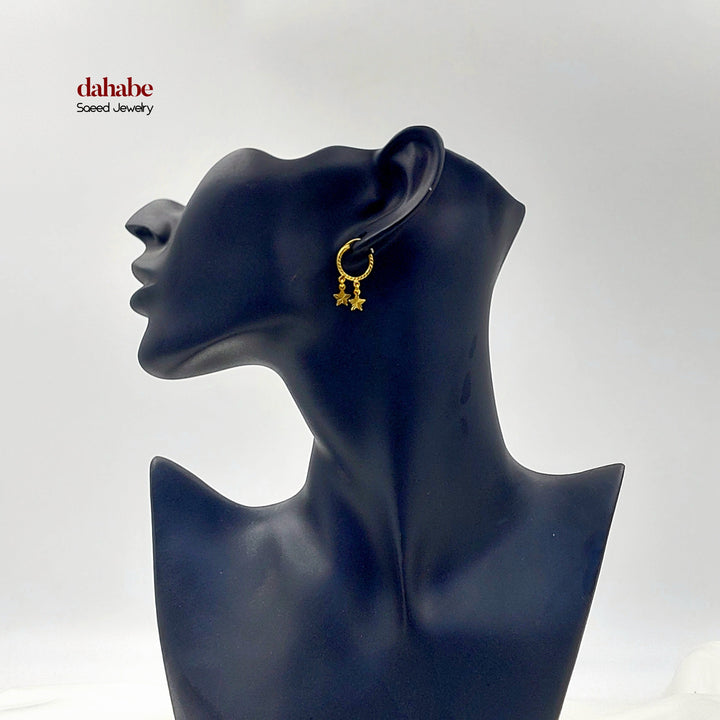 Dandash Hoop Earrings Made of 21K Gold by Saeed Jewelry 