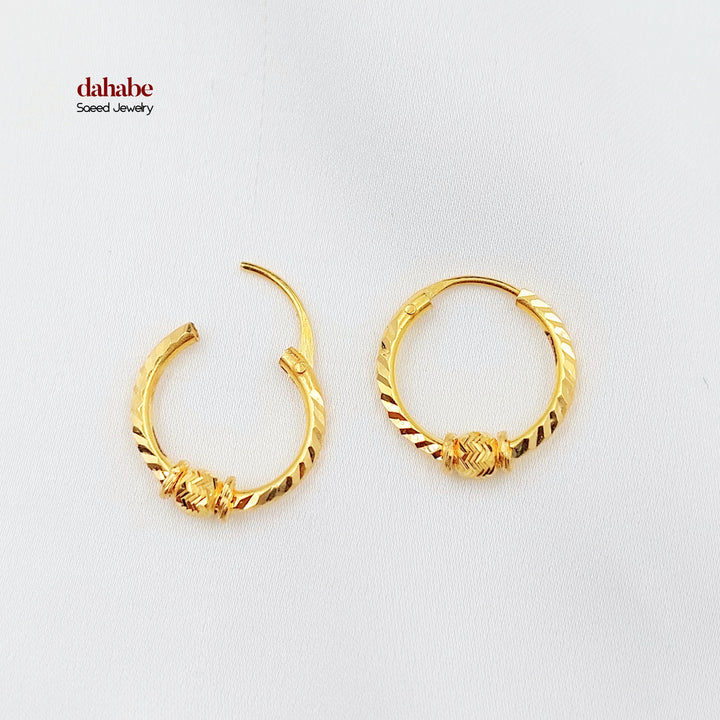 Dandash Hoop Earrings Made of 21K Gold by Saeed Jewelry 
