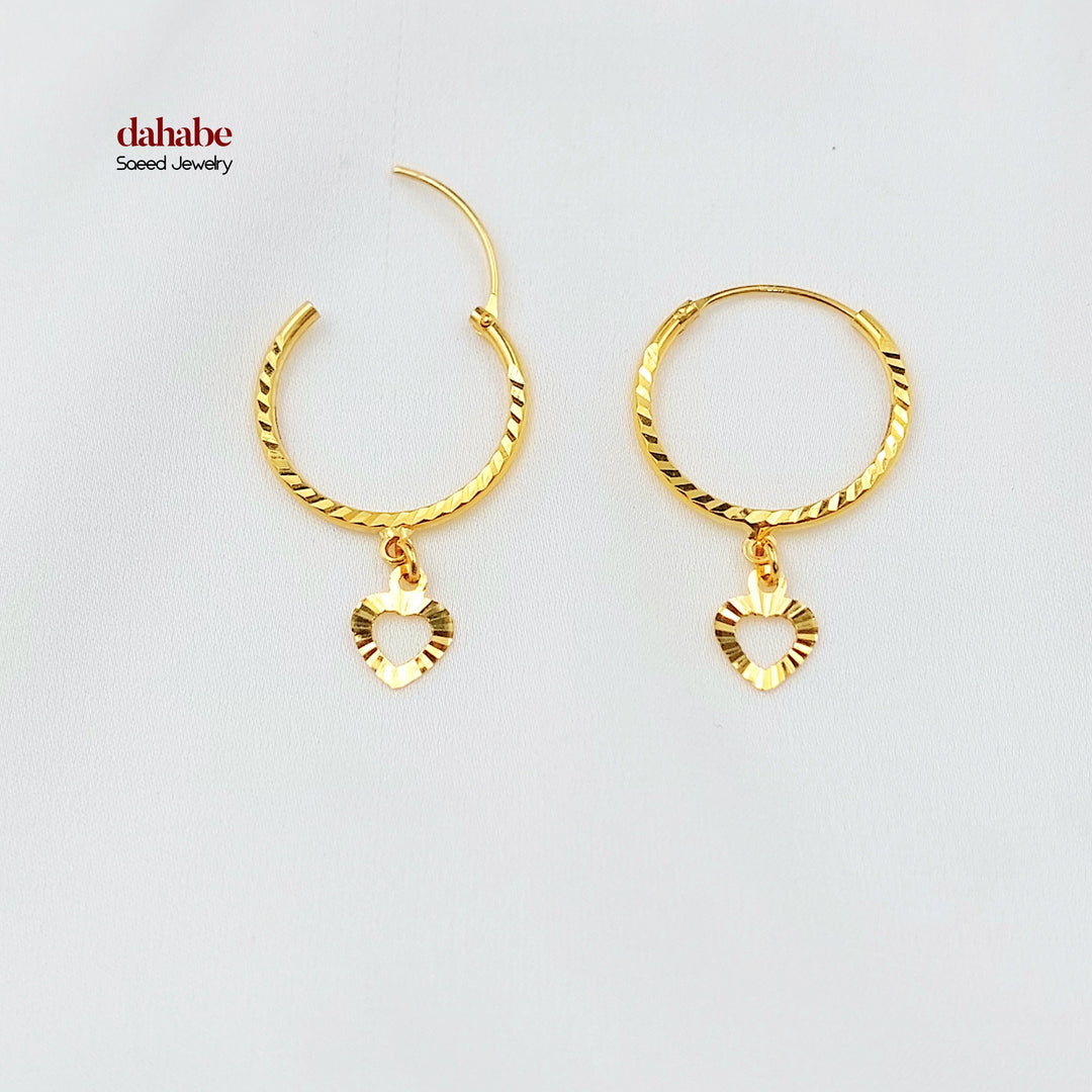 Dandash Hoop Earrings Made of 21K Gold by Saeed Jewelry 