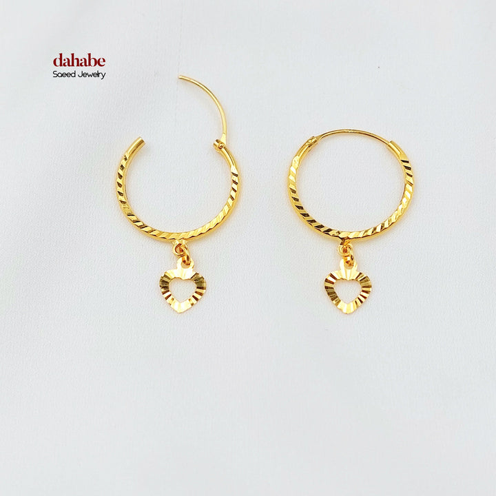 Dandash Hoop Earrings Made of 21K Gold by Saeed Jewelry 