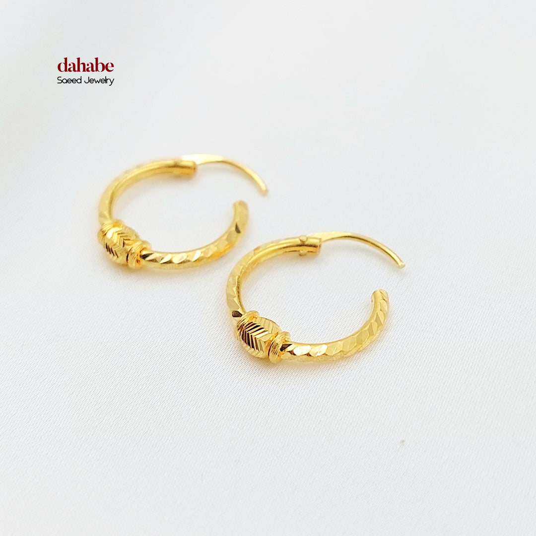 Dandash Hoop Earrings Made of 21K Gold by Saeed Jewelry 