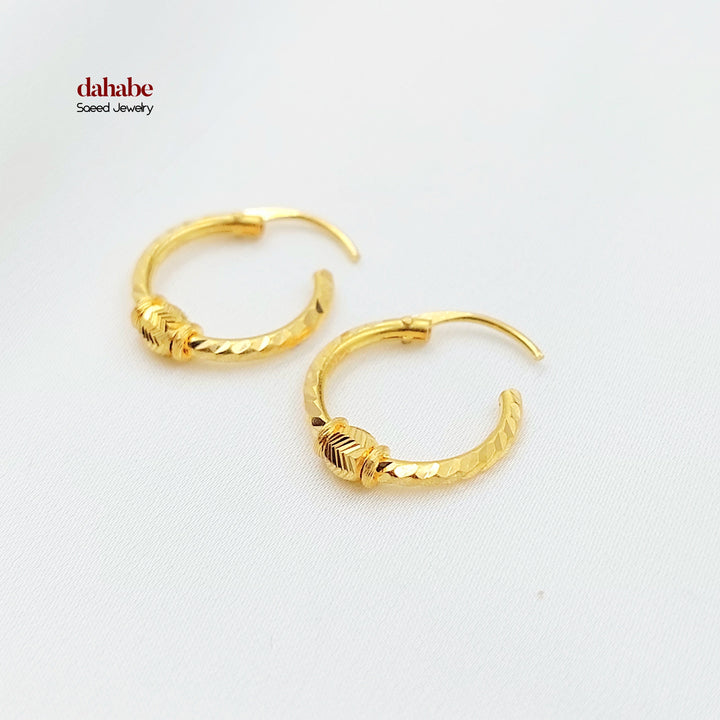 Dandash Hoop Earrings Made of 21K Gold by Saeed Jewelry 