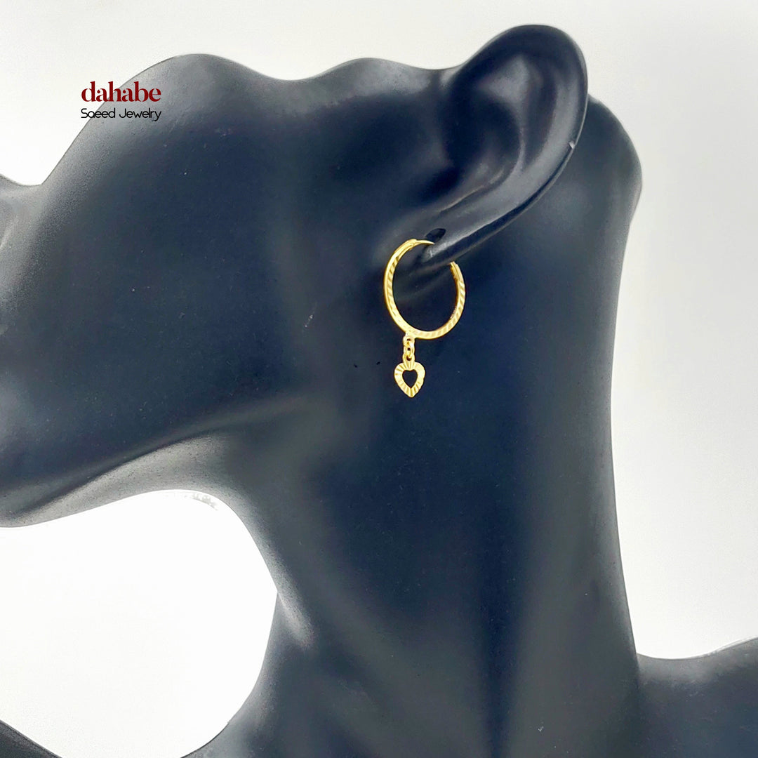 Dandash Hoop Earrings Made of 21K Gold by Saeed Jewelry 