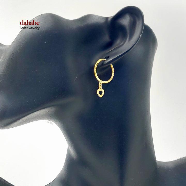 Dandash Hoop Earrings Made of 21K Gold by Saeed Jewelry 