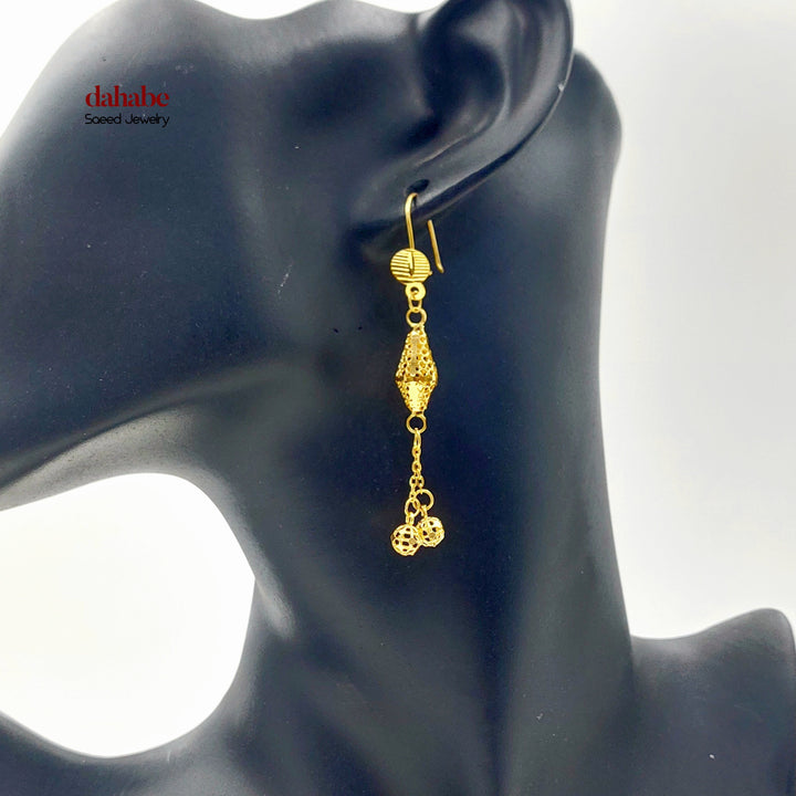 Deluxe Shankle Earrings Made of 21K Gold by Saeed Jewelry 