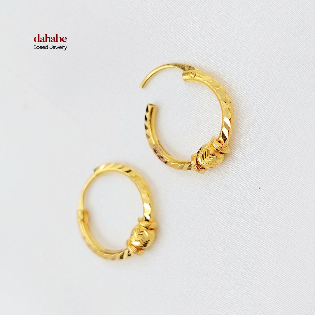 Dandash Hoop Earrings Made of 21K Gold by Saeed Jewelry 