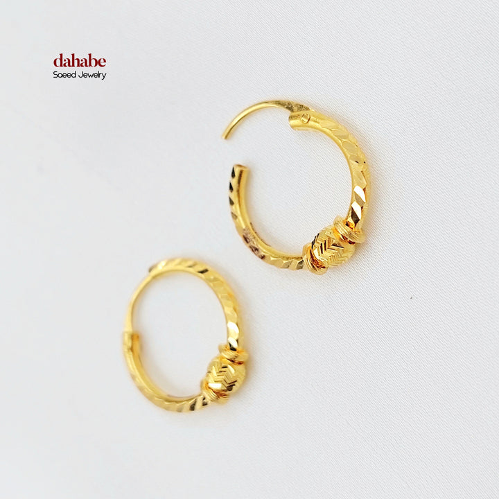 Dandash Hoop Earrings Made of 21K Gold by Saeed Jewelry 
