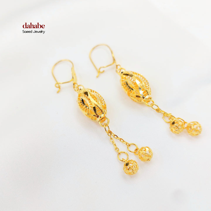 Deluxe Shankle Earrings Made of 21K Gold by Saeed Jewelry 
