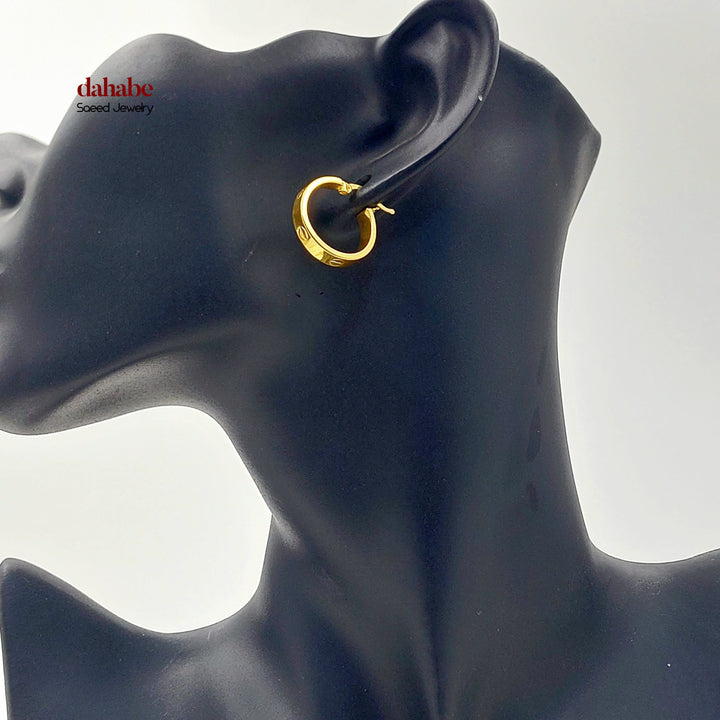 Deluxe Hoop Earrings Made of 21K Gold by Saeed Jewelry 