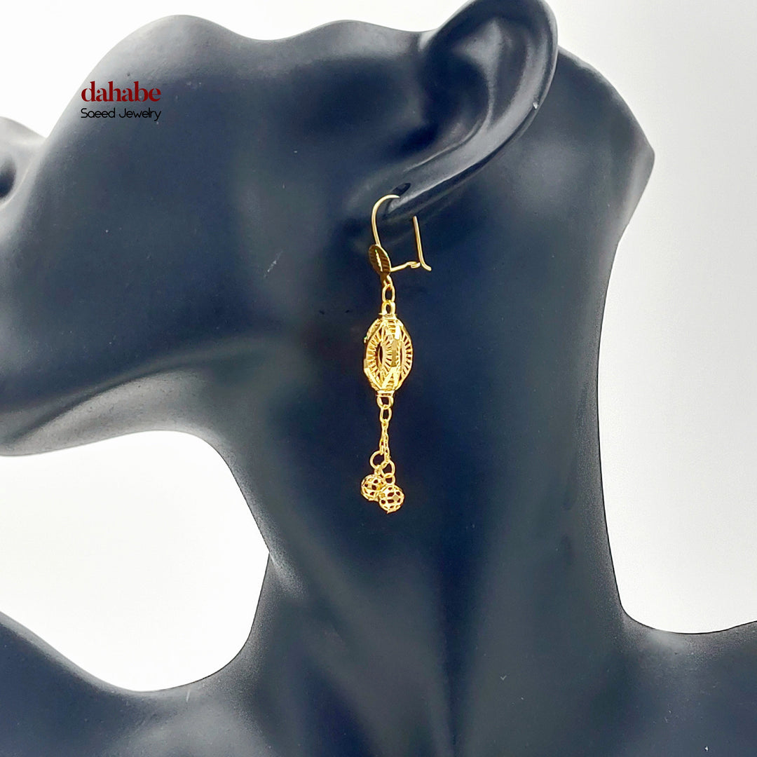 Deluxe Shankle Earrings Made of 21K Gold by Saeed Jewelry 